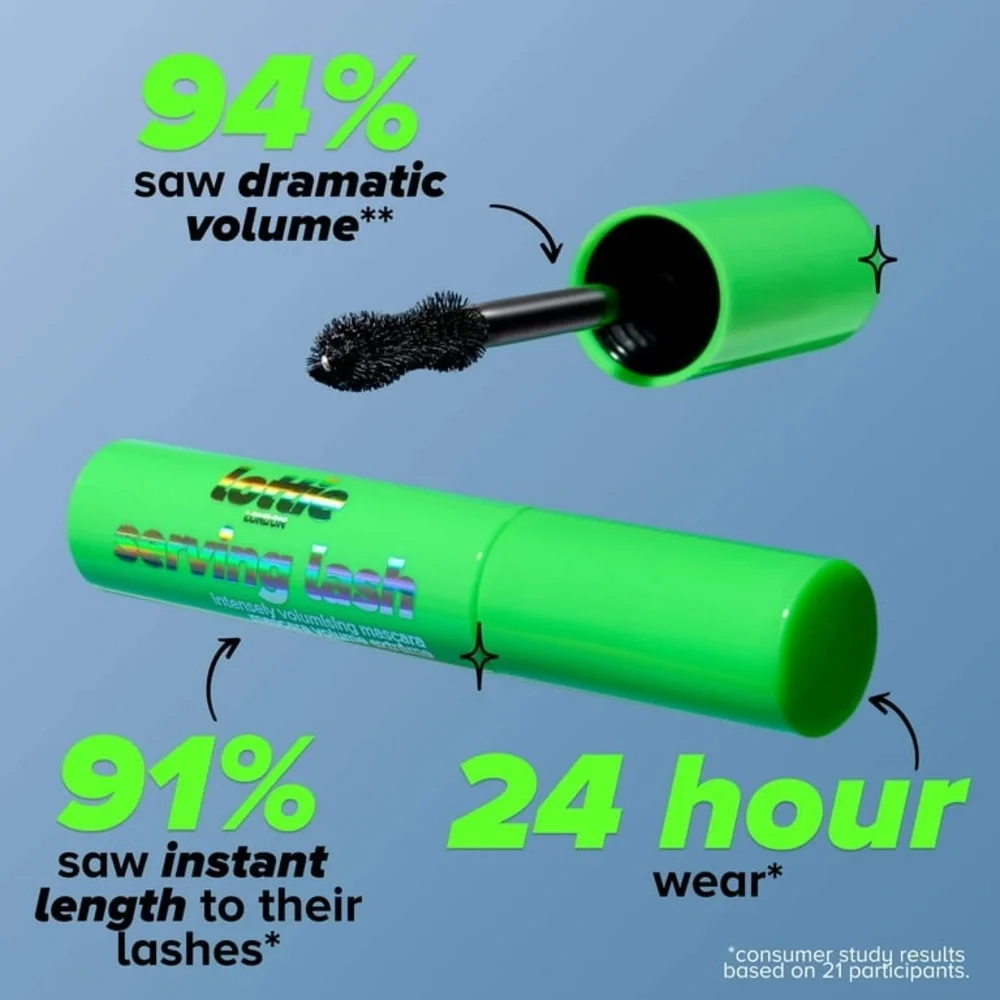 Lottie London Serving Lash Mascara Ultra Volumizing Vegan‎ Mascara - Black